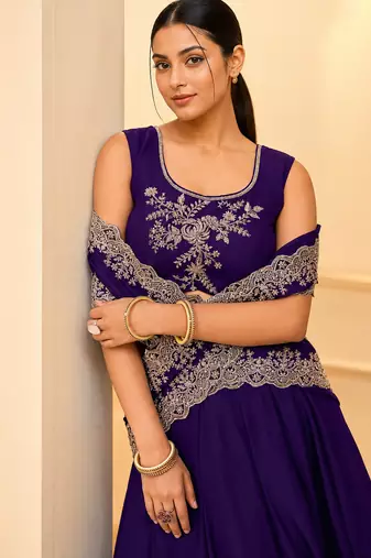 PURPLE COLOUR Rangoli Silk Lehenga Choli with Sequins Embroidery