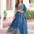 Vichitra Blue Silk Sequins Lehenga Choli Set