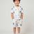 White air balloon printed cotton co ord set