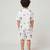 White air balloon printed cotton co ord set