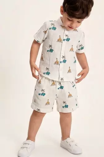 Off white printed cotton co ord set