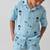Powder blue printed cotton co ord set