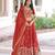 Vichitra Rust Orange Silk Sequins Lehenga Choli Set