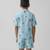 Powder blue printed cotton co ord set
