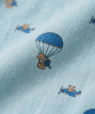 Powder blue printed cotton co ord set 3