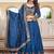 Blue Vichitra silk lehenga choli set featuring heavy peacock embroidery and sequins work