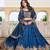 Blue Vichitra silk lehenga choli set featuring heavy peacock embroidery and sequins work