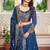 Blue Vichitra silk lehenga choli set featuring heavy peacock embroidery and sequins work