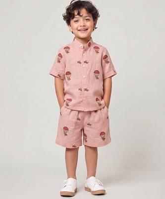 Dusty rose printed cotton co ord set 1