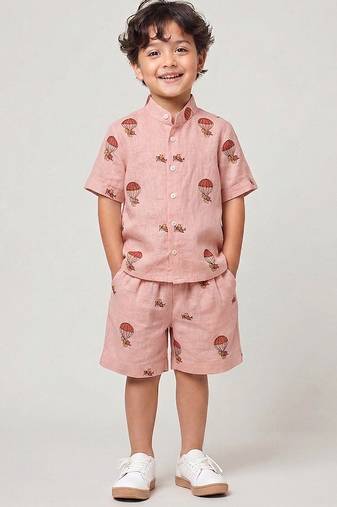 Dusty rose printed cotton co ord set