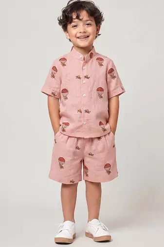 Dusty rose printed cotton co ord set