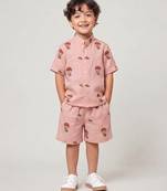 Dusty rose printed cotton co ord set
