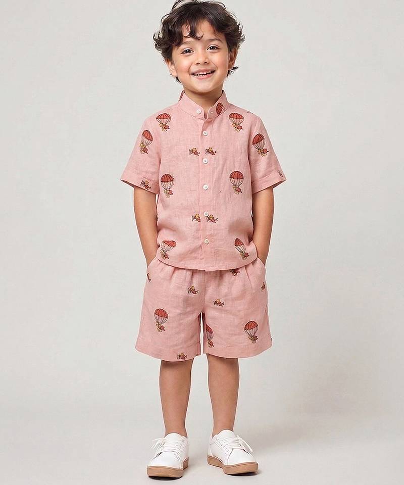 Dusty rose printed cotton co ord set