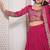 Rani Pink Vichitra silk lehenga choli set featuring heavy peacock embroidery and sequins work