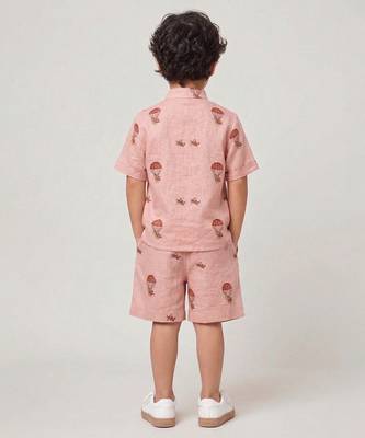 Dusty rose printed cotton co ord set 3