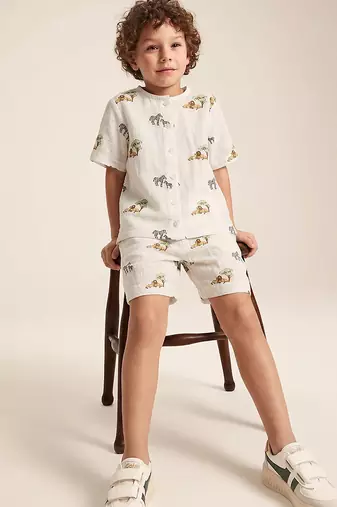 Off white lion safari printed cotton co ord set