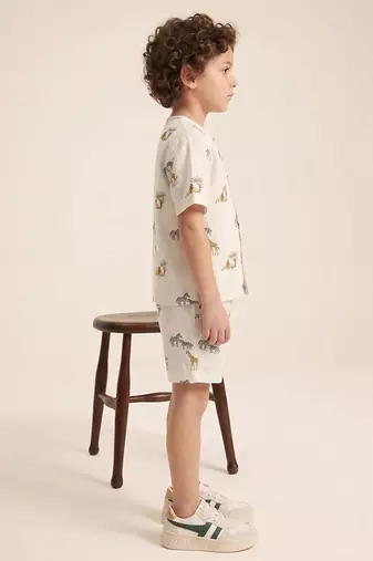Off white lion safari printed cotton co ord set