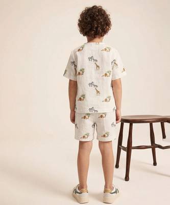 Off white lion safari printed cotton co ord set 3