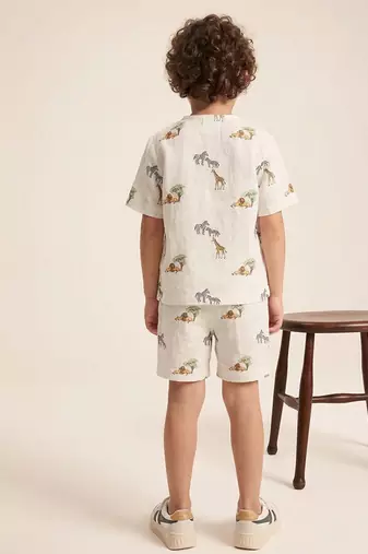 Off white lion safari printed cotton co ord set