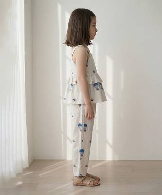 White air balloon printed cotton co ord set 2