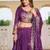 Purple Vichitra silk lehenga choli set featuring heavy peacock embroidery and sequins work
