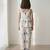 White air balloon printed cotton co ord set