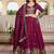 Magenta Vichitra silk lehenga choli set featuring heavy peacock embroidery and sequins work