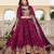 Magenta Vichitra silk lehenga choli set featuring heavy peacock embroidery and sequins work
