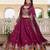 Magenta Vichitra silk lehenga choli set featuring heavy peacock embroidery and sequins work