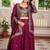 Magenta Vichitra silk lehenga choli set featuring heavy peacock embroidery and sequins work