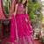 Hot Pink Pure Vichitra silk lehenga choli featuring heavy embroidered paisley motifs, sequence work