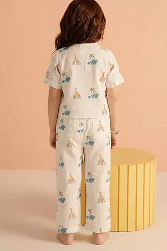 Off white printed cotton co ord set