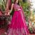 Hot Pink Pure Vichitra silk lehenga choli featuring heavy embroidered paisley motifs, sequence work