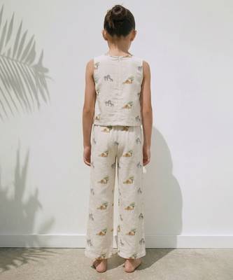 Off white printed cotton luna co ord set 2