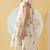 White printed cotton gathered dress