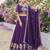 Wine Vichitra silk lehenga choli set featuring intricate elephant motif embroidery and sequin work