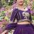 Wine Vichitra silk lehenga choli set featuring intricate elephant motif embroidery and sequin work