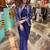 Royal Blue Color Embroidery Multi Thread And Sequence Work Satin Saree