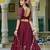Magenta Vichitra silk lehenga choli set featuring intricate sequins and thread embroidery