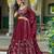Magenta Vichitra silk lehenga choli set featuring intricate sequins and thread embroidery