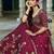 Magenta Vichitra silk lehenga choli set featuring intricate sequins and thread embroidery