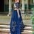 Blue Vichitra silk lehenga choli set featuring intricate sequins and thread embroidery