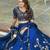 Blue Vichitra silk lehenga choli set featuring intricate sequins and thread embroidery