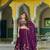 Wine Vichitra silk lehenga choli set featuring intricate sequins and thread embroidery