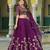 Wine Vichitra silk lehenga choli set featuring intricate sequins and thread embroidery