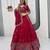 Red Vichitra silk lehenga choli set featuring intricate sequins and thread embroidery