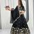 Black Vichitra silk lehenga choli set featuring intricate sequins and thread embroidery