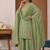 Green crep silk  party wear embroidery  sharara suit set