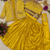 Yellow Color Embroidery Multi Thread And Sequence Work Satin Saree