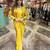 Yellow Color Embroidery Multi Thread And Sequence Work Satin Saree